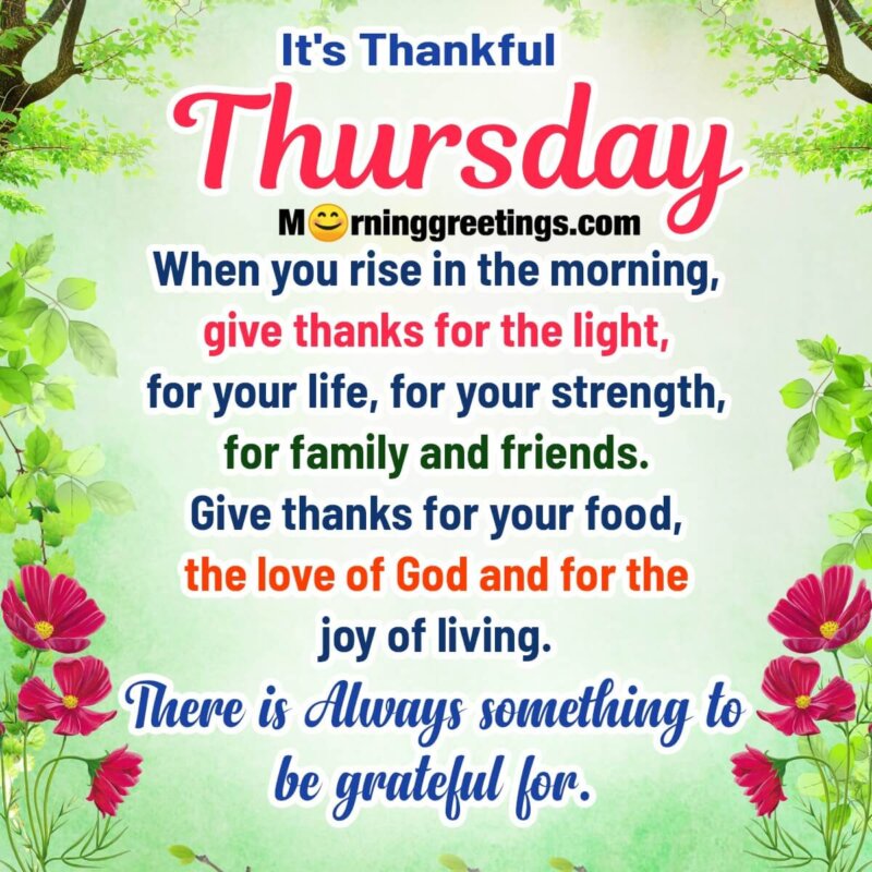 Thankful Thursday Message