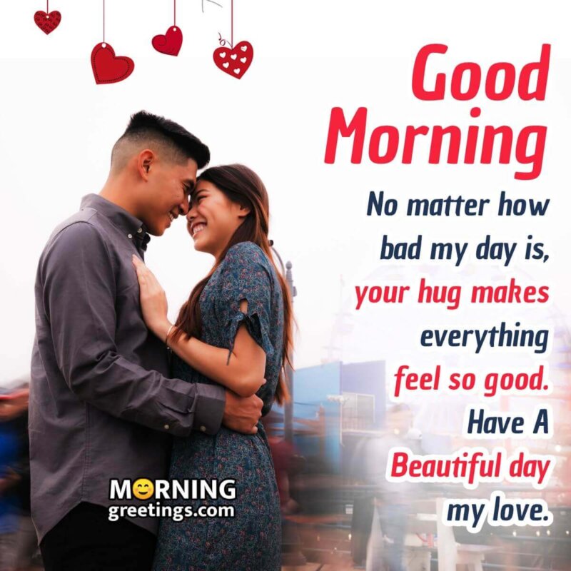 Good Morning Hug Message Photo