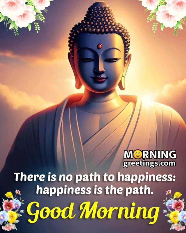 Good Morning Blessings Of Lord Buddha Message Photo