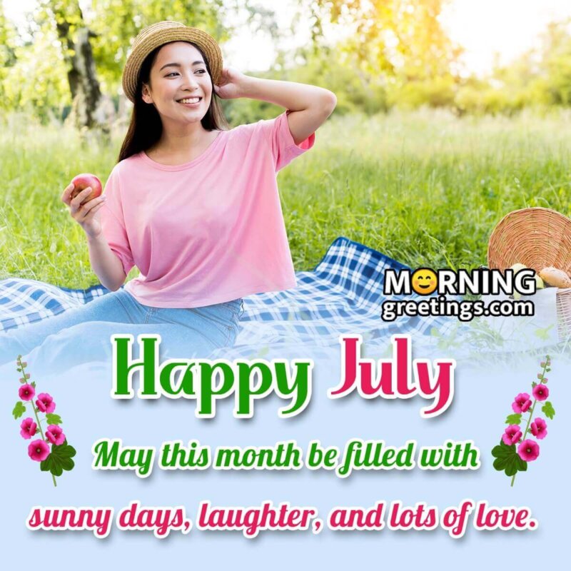 Happy July Wishing Picture