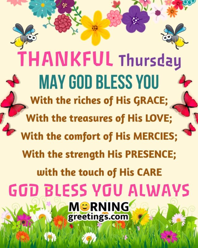 Thankful Thursday God Bless You