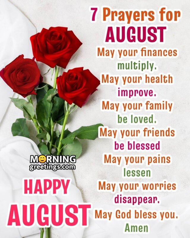 7 Prayer For August Month