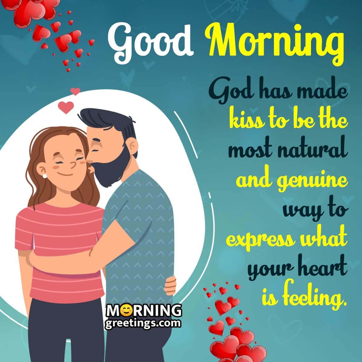 Wonderful Good Morning Dear Kiss Greeting Pic