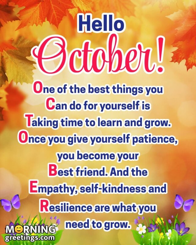 Hello October Message