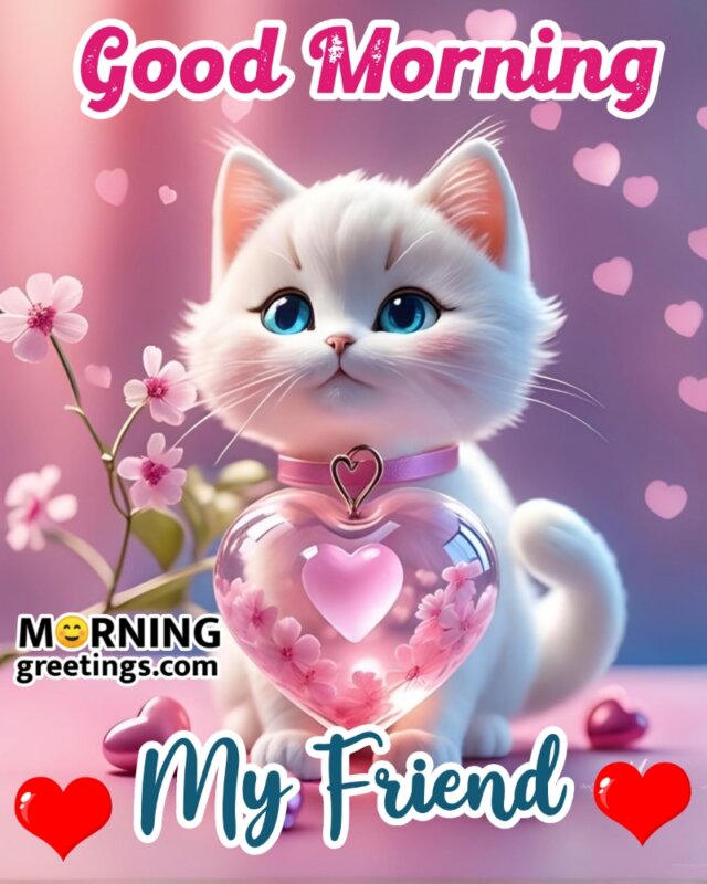 Good Morning My Friend Cat Image