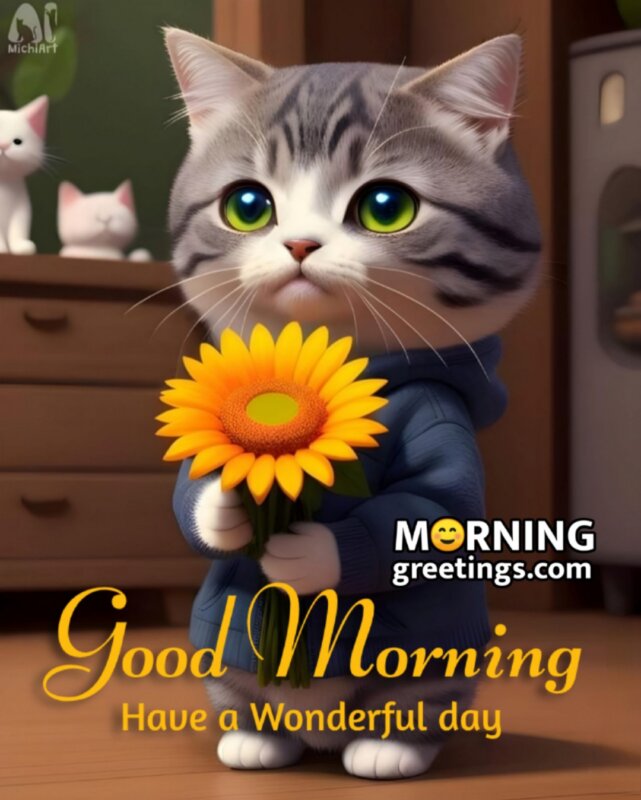 Wonderful Good Morning Cat Picture