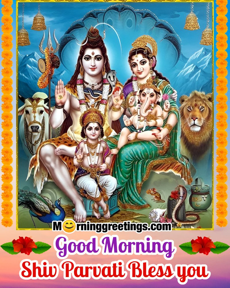 Beautiful Good Morning Shiv Parvati Photo