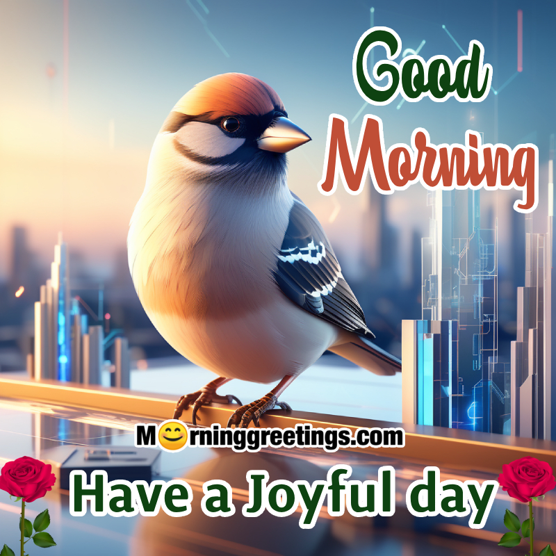 Good Morning Have A Joyful Day Beautiful Bird Pic