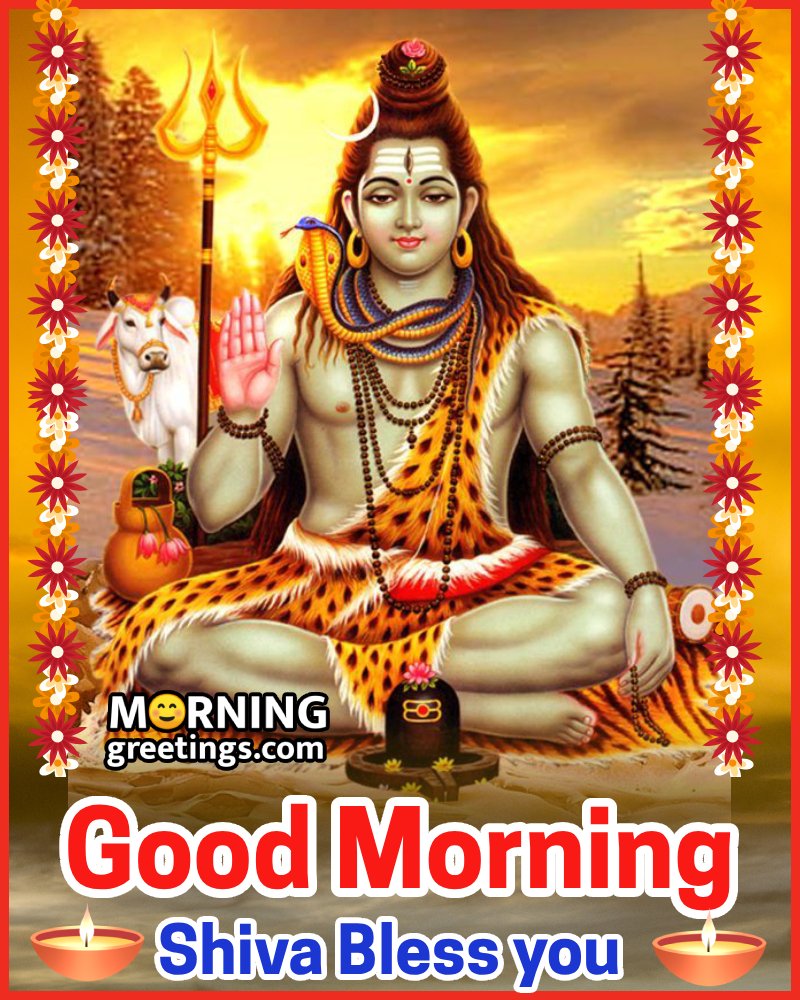 Shiva Bless You Good Morning Wish Image