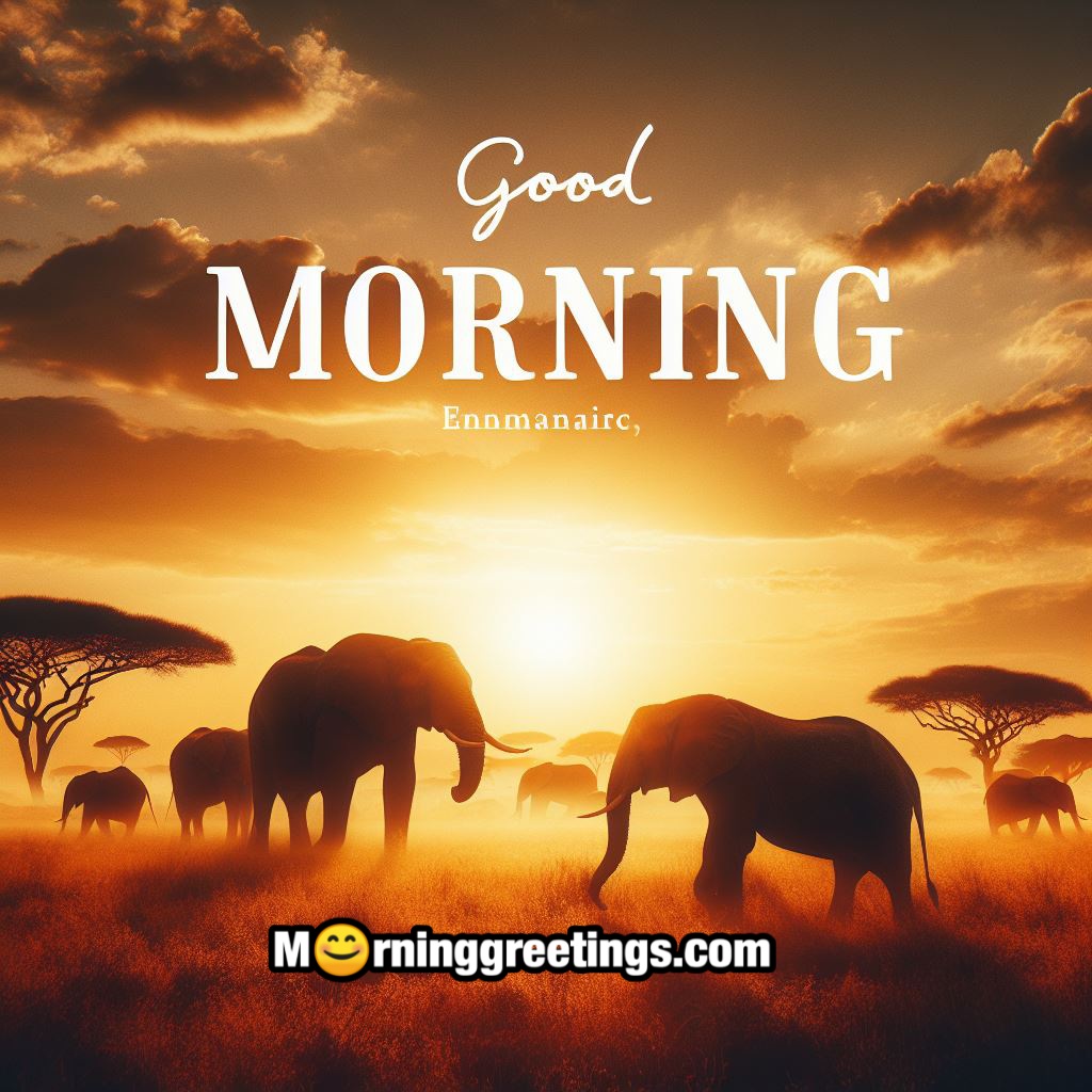 Wild Elephant Morning Image