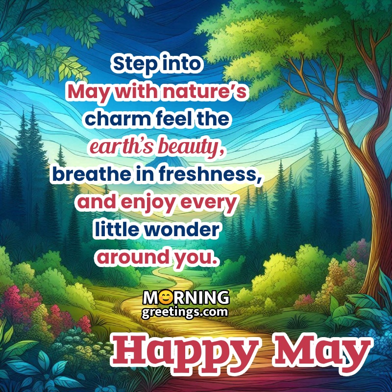Happy May Lovely Status With Nature Image