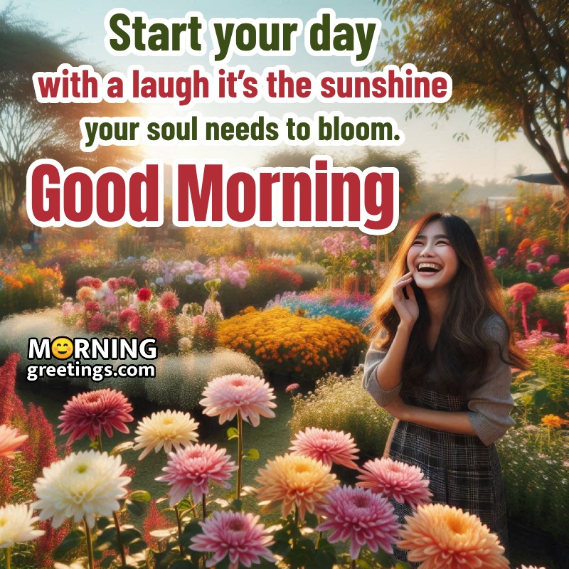 Good Morning Laughing Quotes Sunshine Image