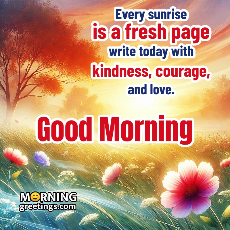 Good Morning Meaningful Quote With Flower Image