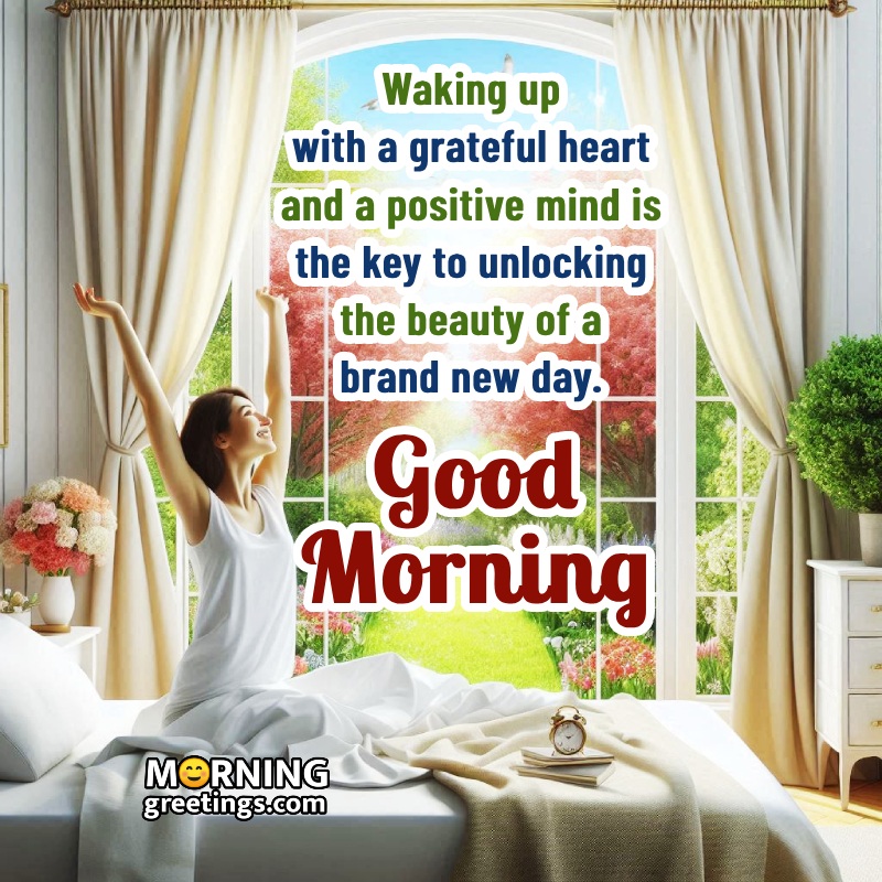Waking Up Morning Happiness Quote Grateful Image