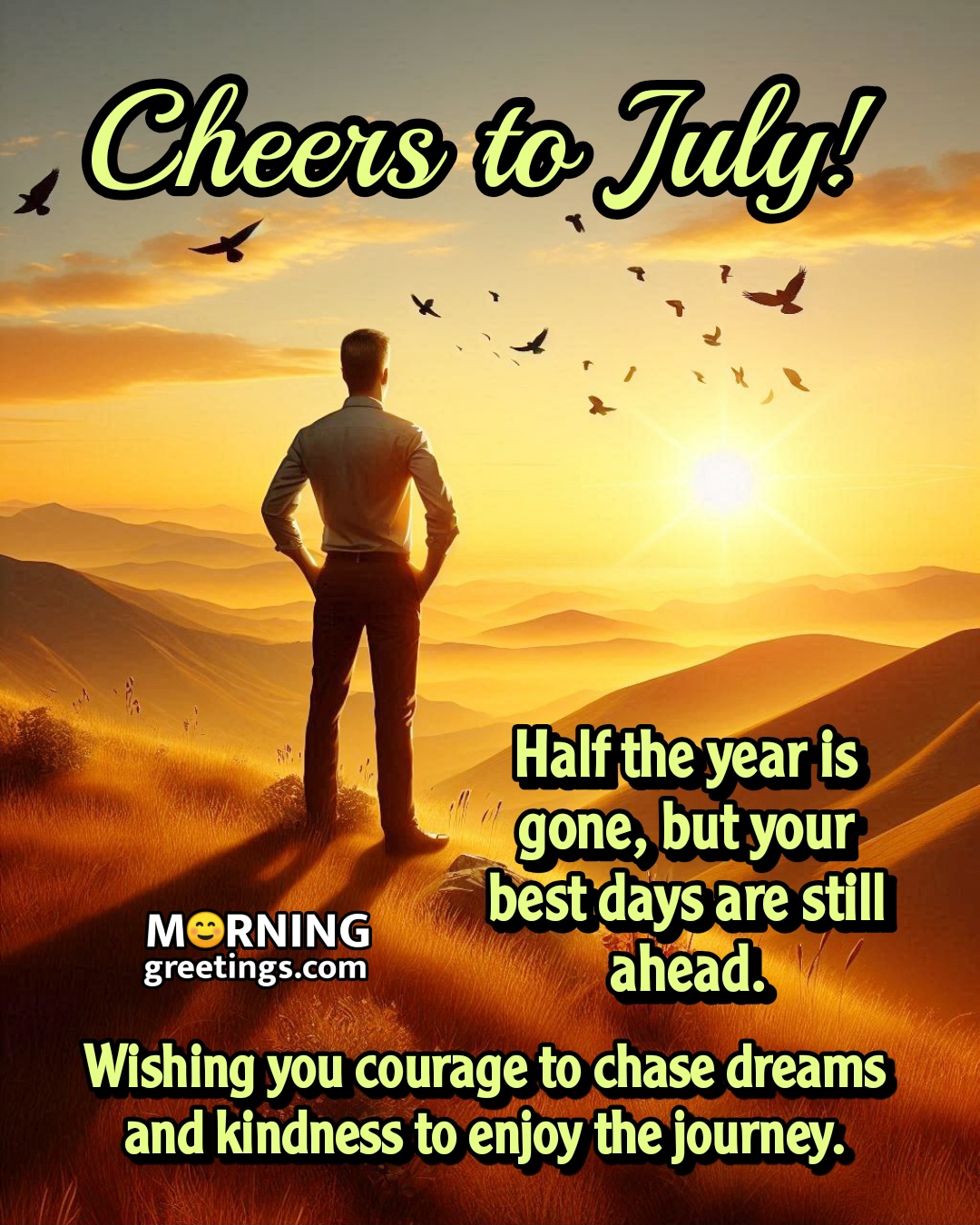 Cheers To July! Wonderful Greeting Image
