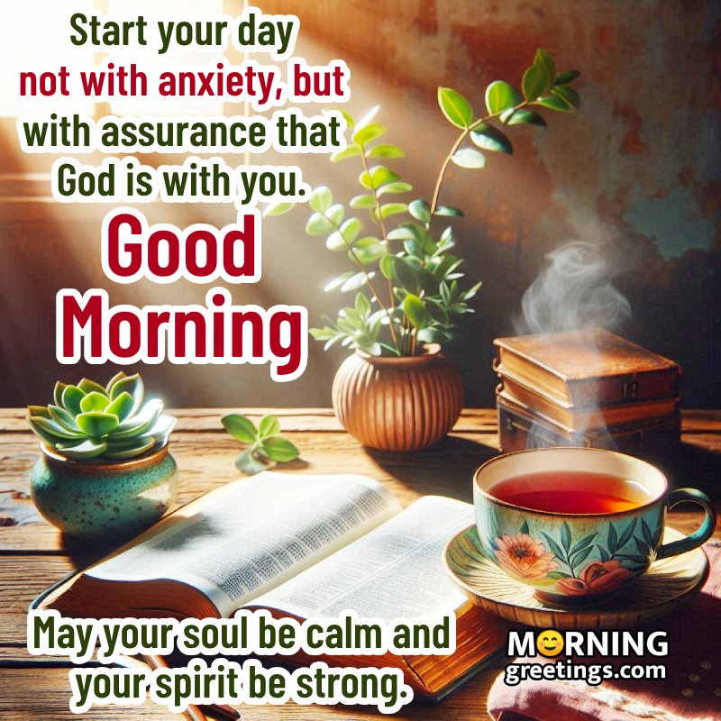 Good Morning Nice God Status With Cup Of Tea Photo
