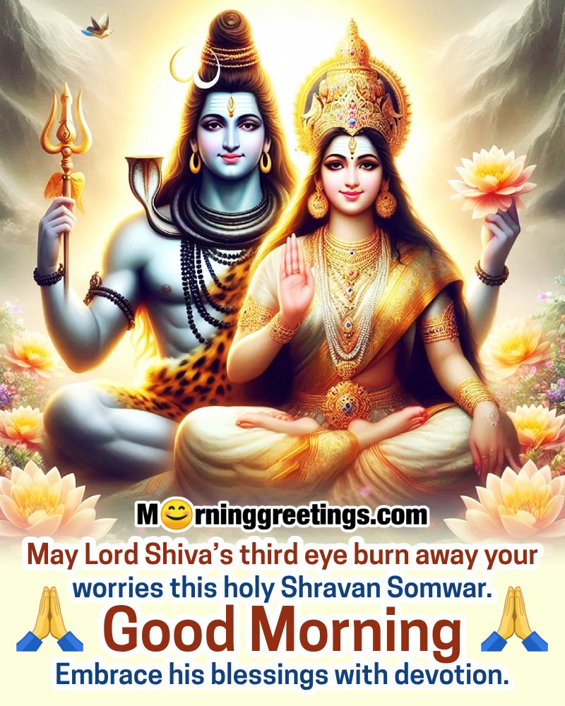 Good Morning Lord Shiva Lovely Blessings Image
