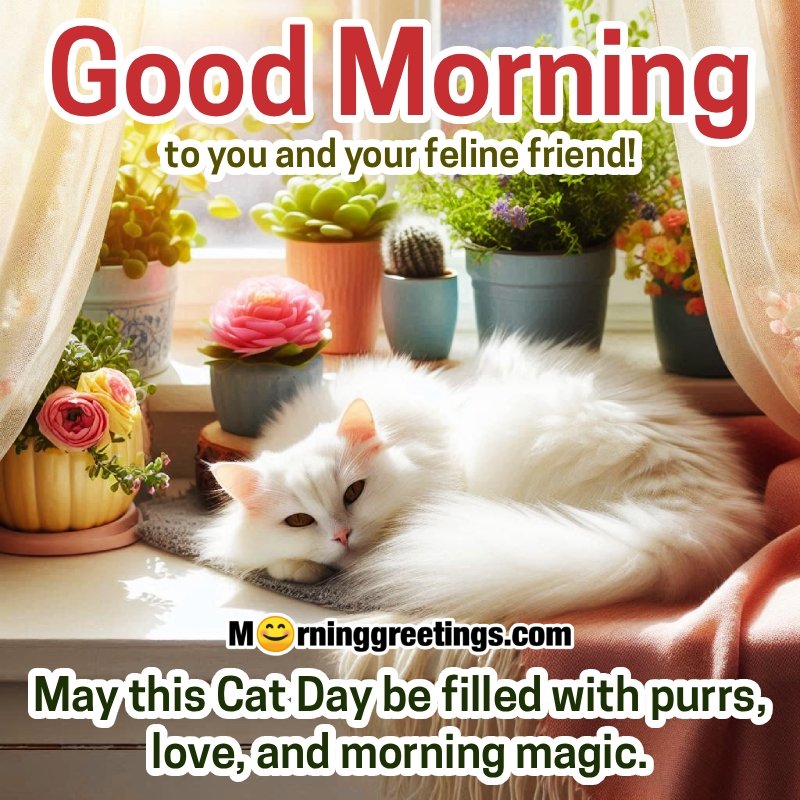 Good Morning Cat Wonderful Status Pic