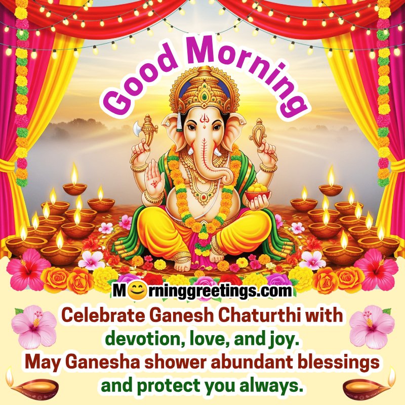 Good Morning Ganesh Chaturthi Blessed Photo