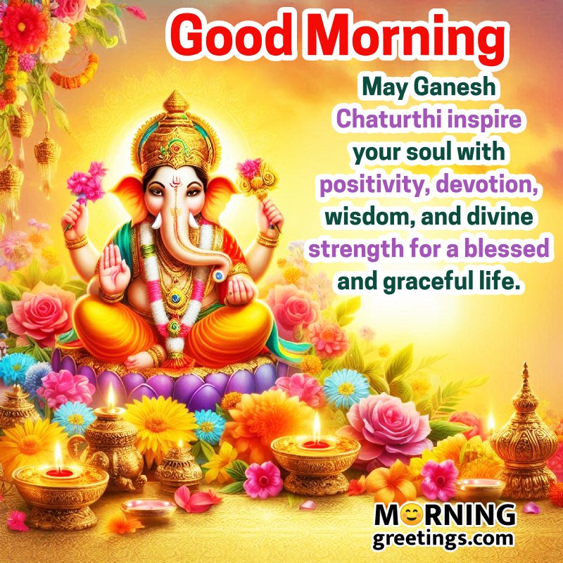 Good Morning Ganesh Chaturthi Nice Wishing Image