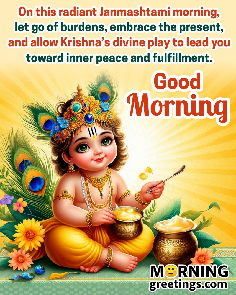 Good Morning Krishna Janmashtami Fantastic Image
