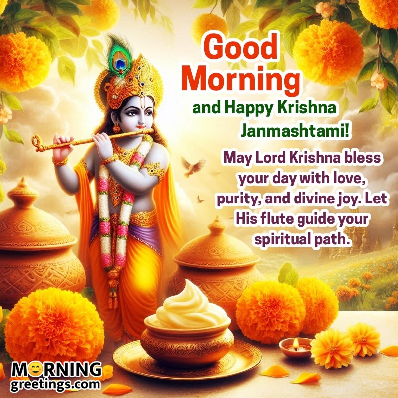 Good Morning Krishna Janmashtami Lovely Status Pic