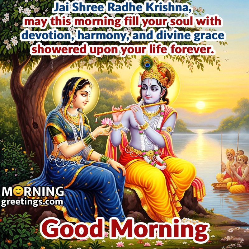 Good Morning Radha Krishna Message Pic