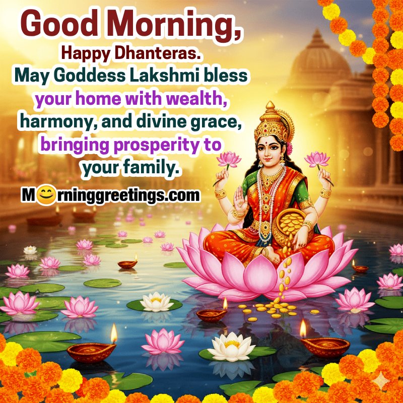 Good Morning Happy Dhanteras Nice Pic For Family