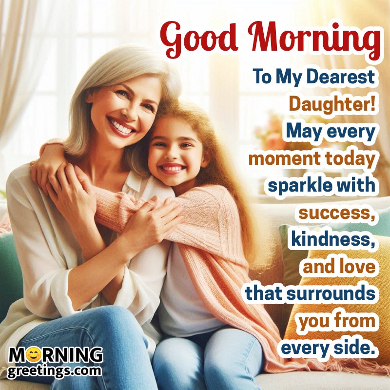 Good Morning To My Dearest Daughternice Wish Pic