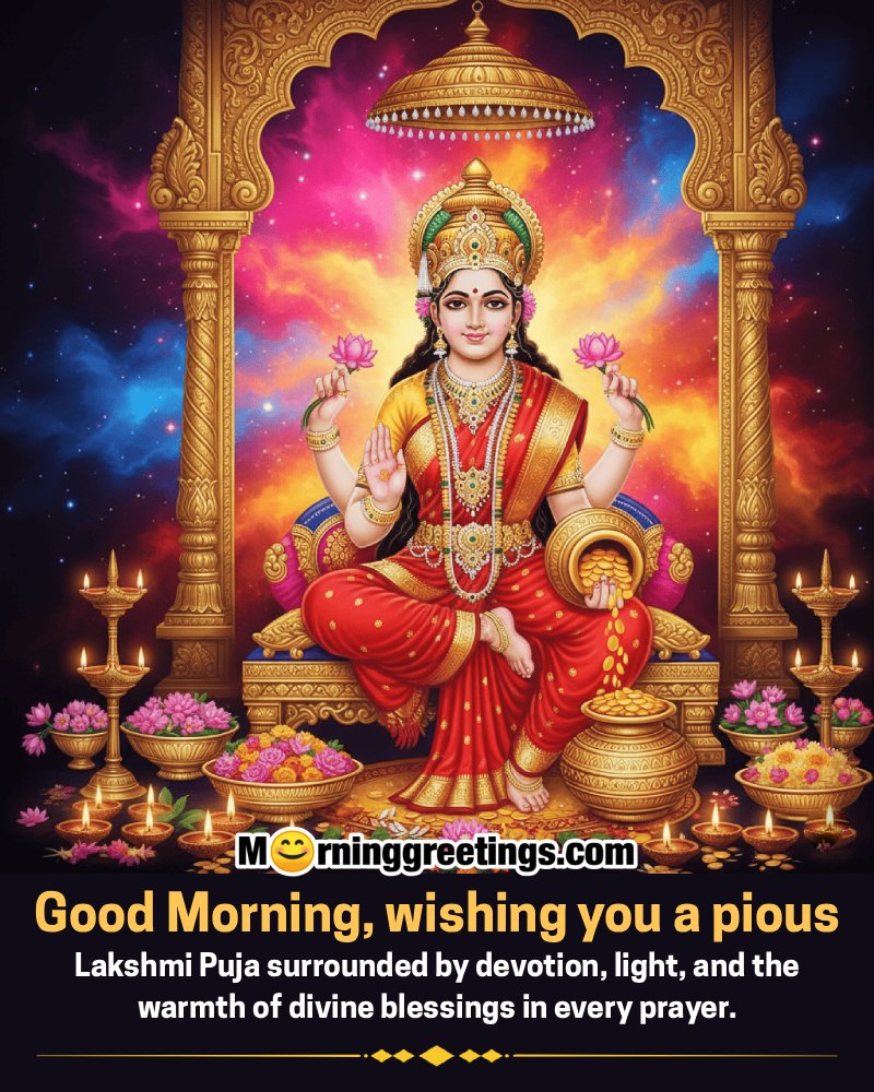 Good Morning Lakshmi Mata Blessings Lovely Photo