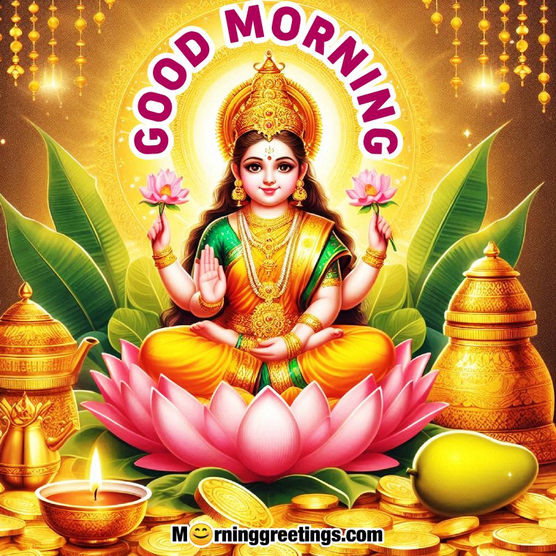 Good Morning Lakshmi Mata Lovely Greeting Image