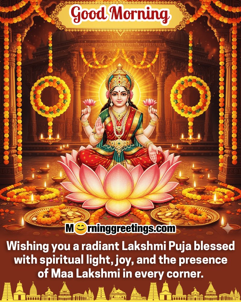 Good Morning Lakshmi Puja Blessed Image