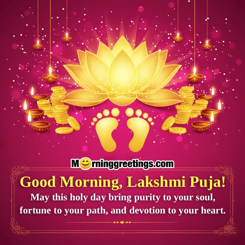 Good Morning Lakshmi Puja Lovely Greeting Image