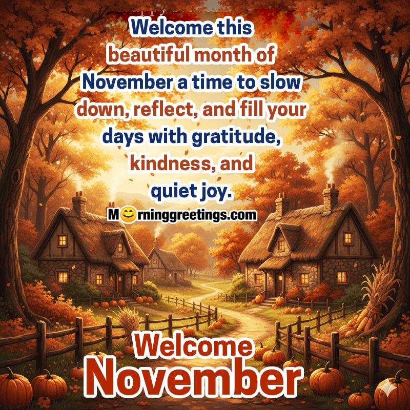 Welcome November Beautiful Greeting Photo