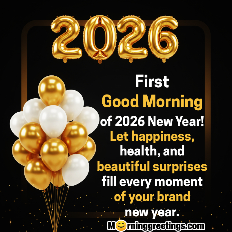 First Good Morning Of New Year 2026 Awesome Greeting Pic
