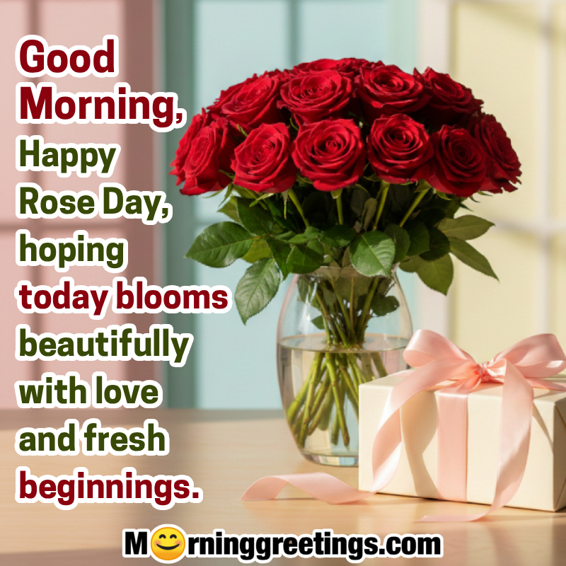 Good Morning And Happy Rose Day Awesome Wish Pic