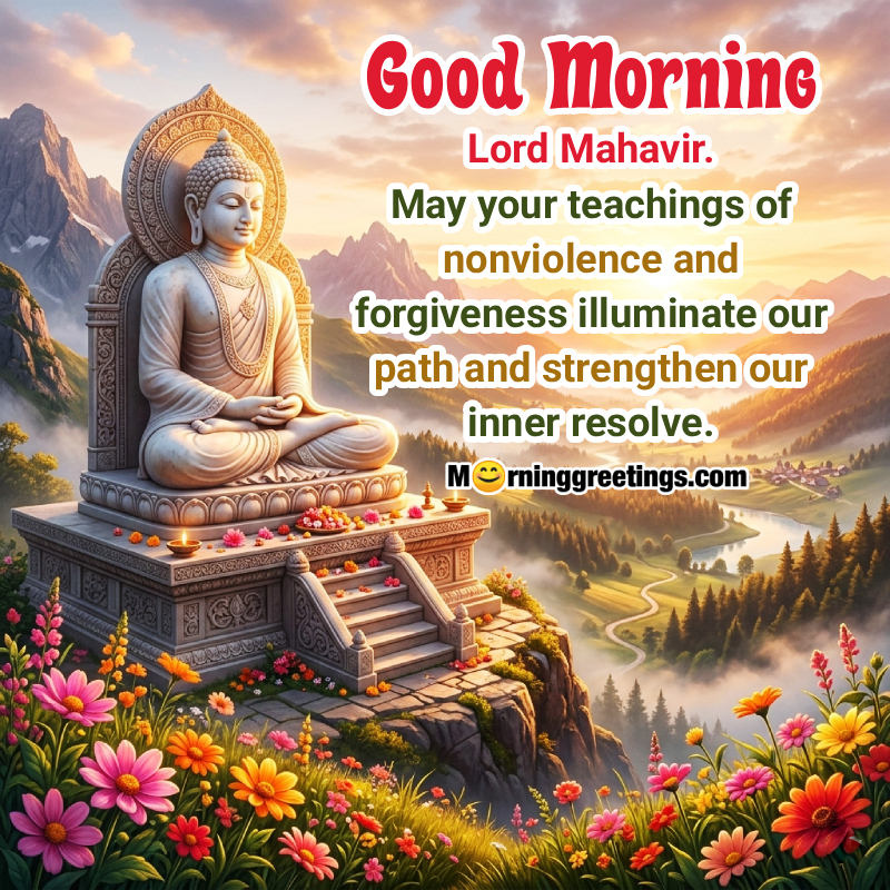 Good Morning Lord Mahavir Divine Wish Pic