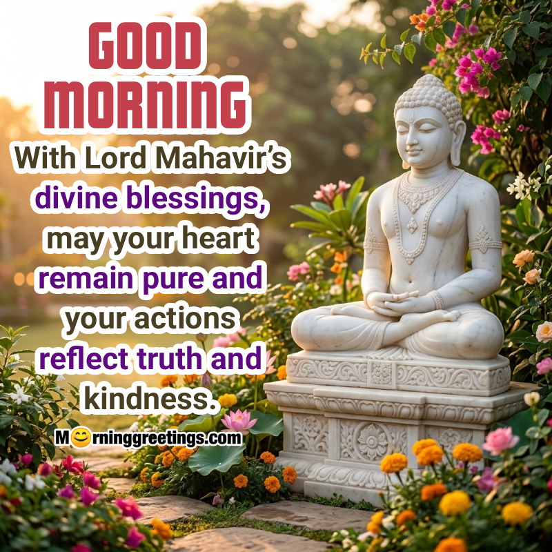 Mahavir’s Blessings: Good Morning Lord Mahavir Images