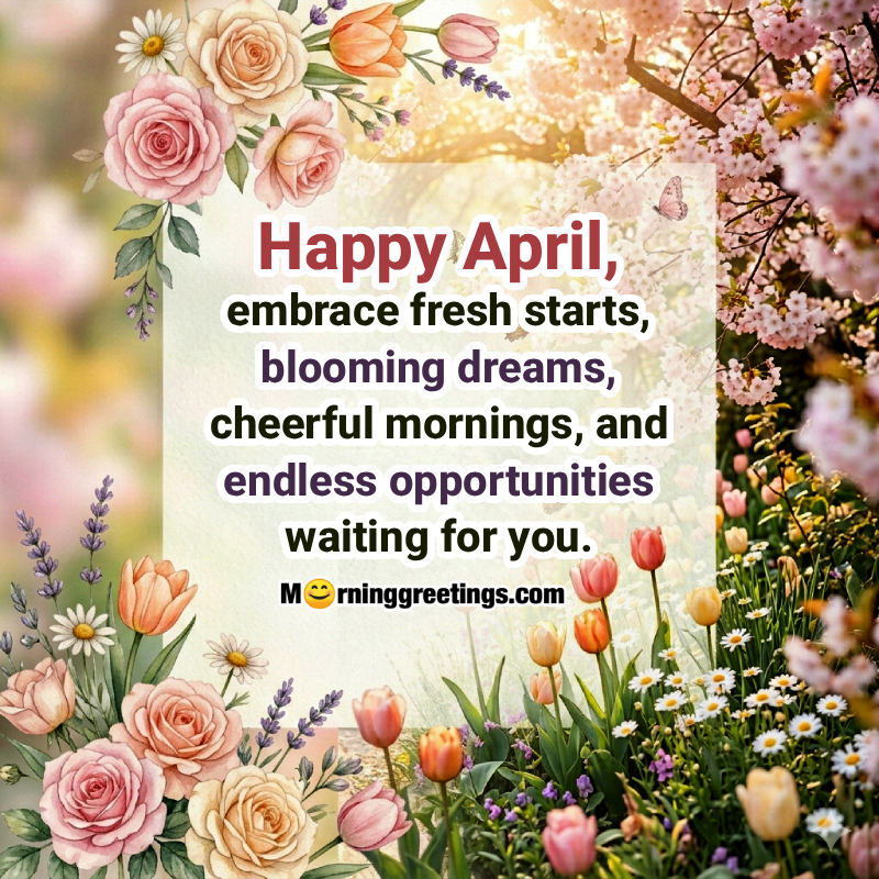 Happy April Cheerful Morning Greeting Pic