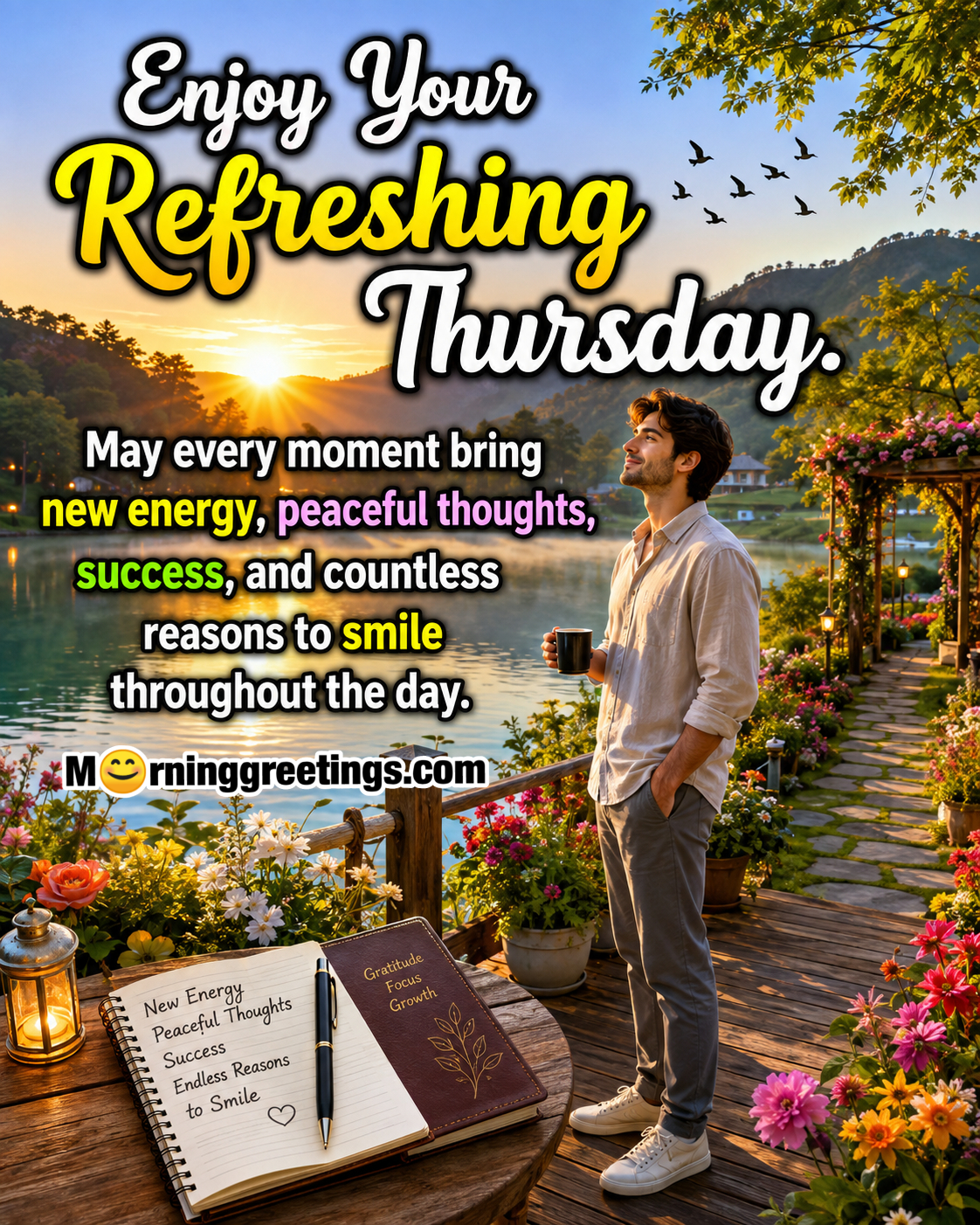Enjoy Your Refreshing Thursday With Peaceful Blessings Image