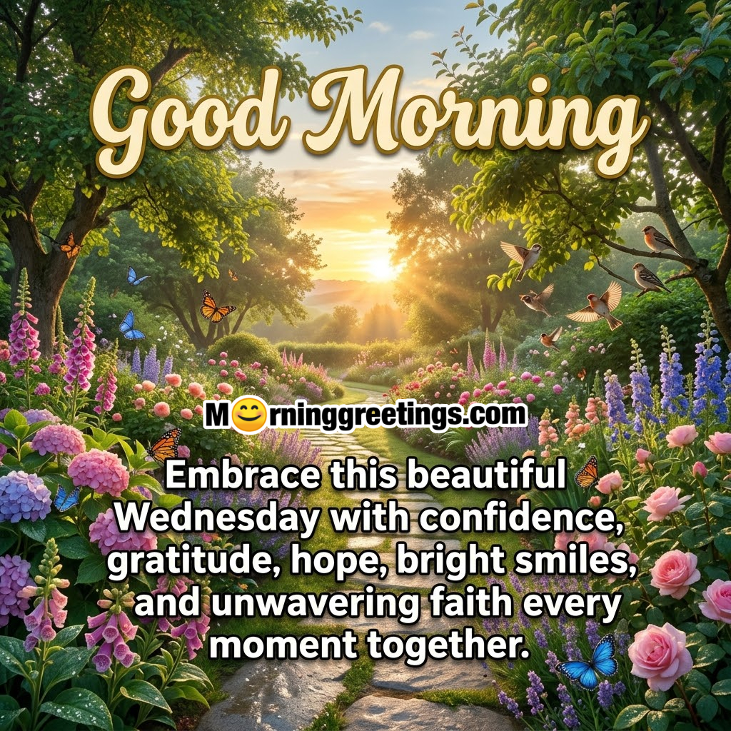 Good Morning Beautiful Wednesday With Flowers Pic
