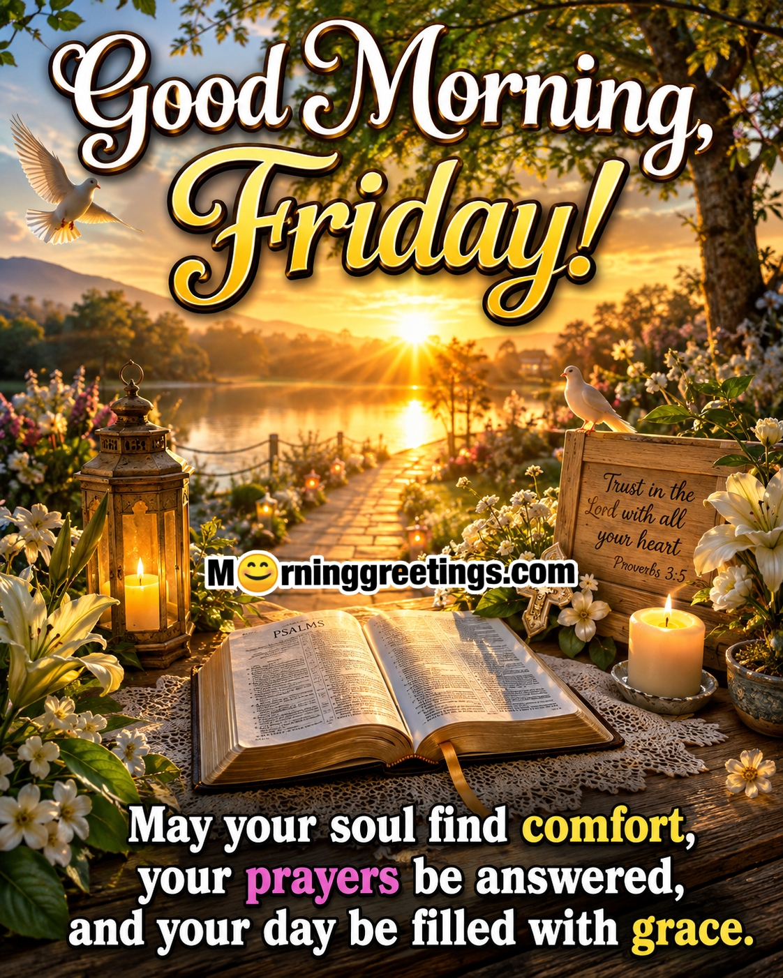 Good Morning Friday Blessings With Grace And Comfort Image