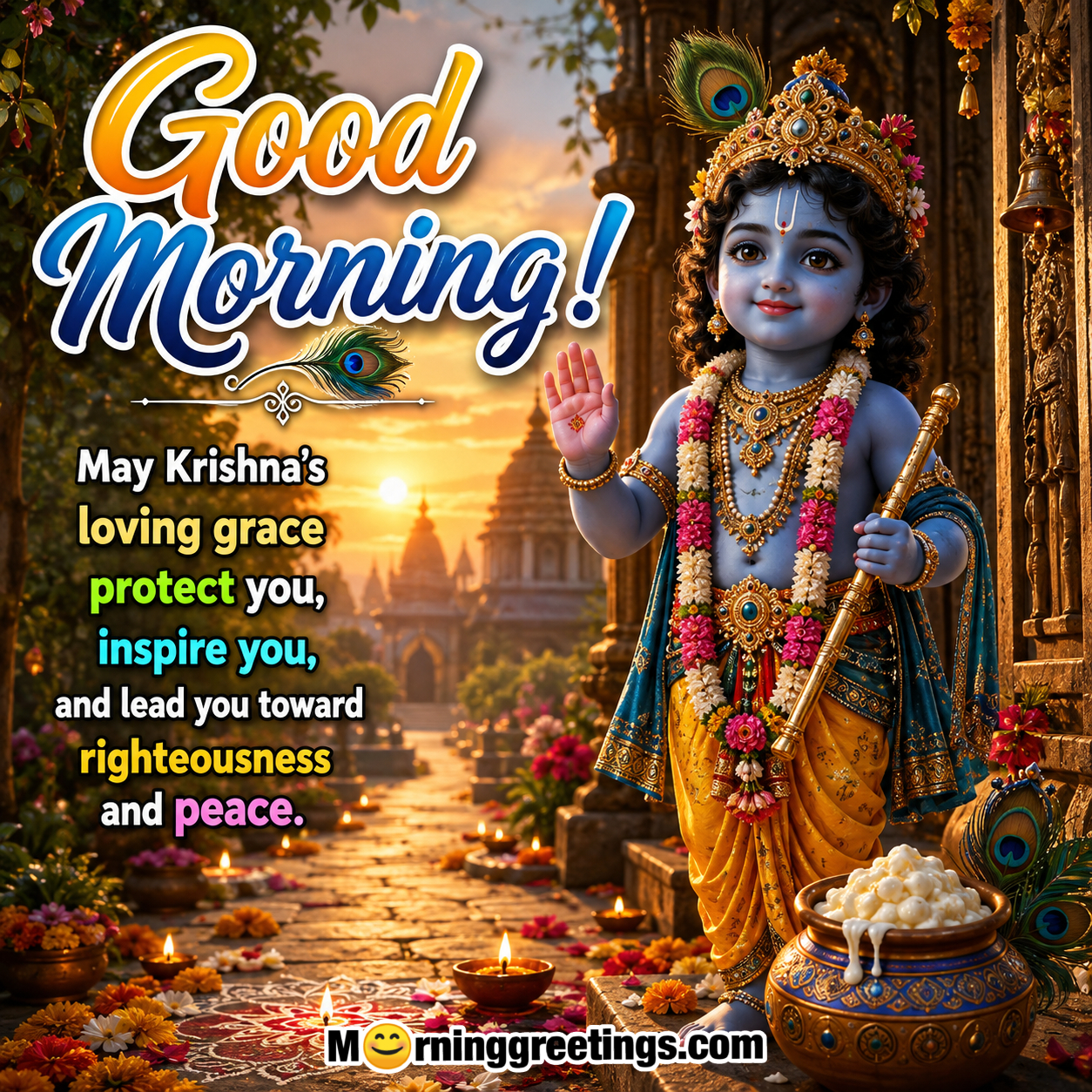 Good Morning Krishna Janmashtami Best Wish Pic