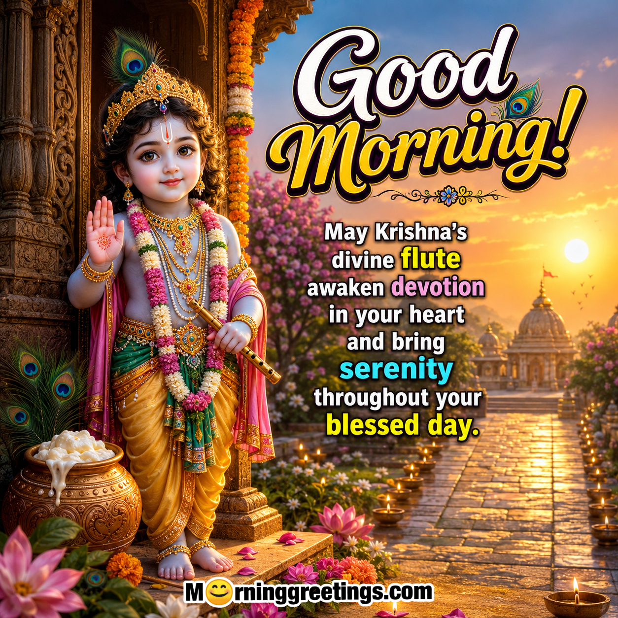 Blessings of Krishna: Good Morning Janmashtami Images