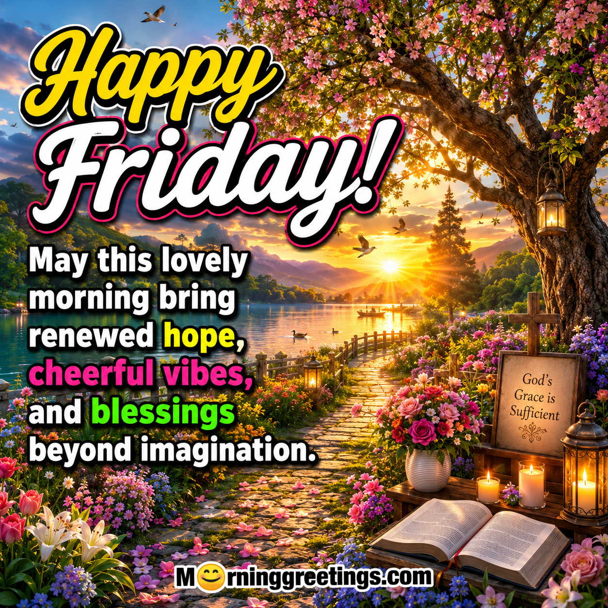 Happy Friday Cheerful Vibes And Blessings Awesome Pic