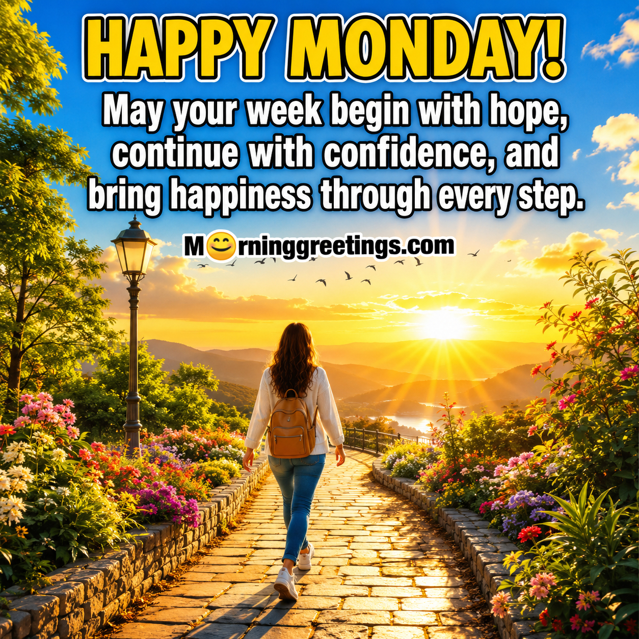 Happy Monday Begin With Hope And Happiness Picture