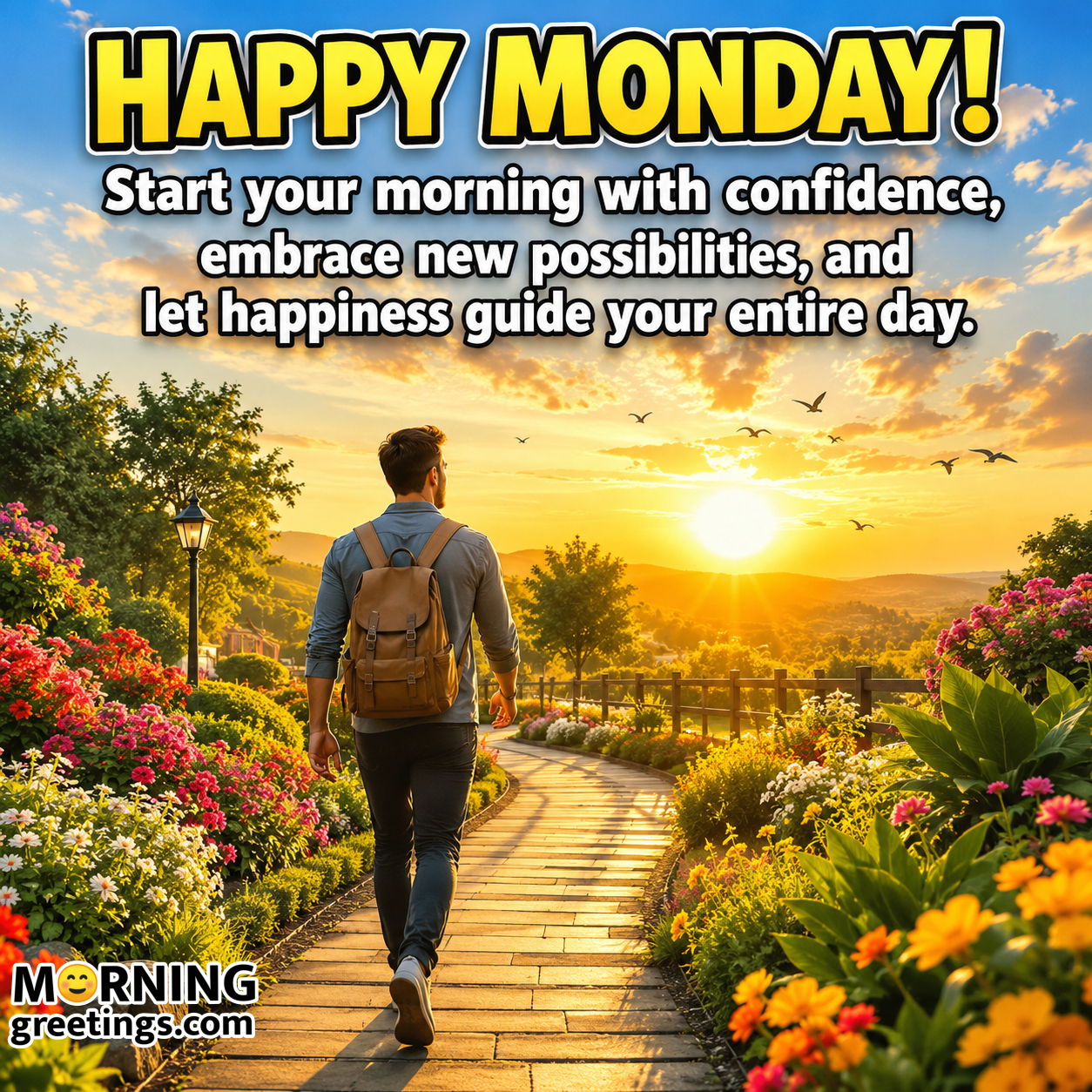 Happy Monday Morning With New Possibilities Message Image