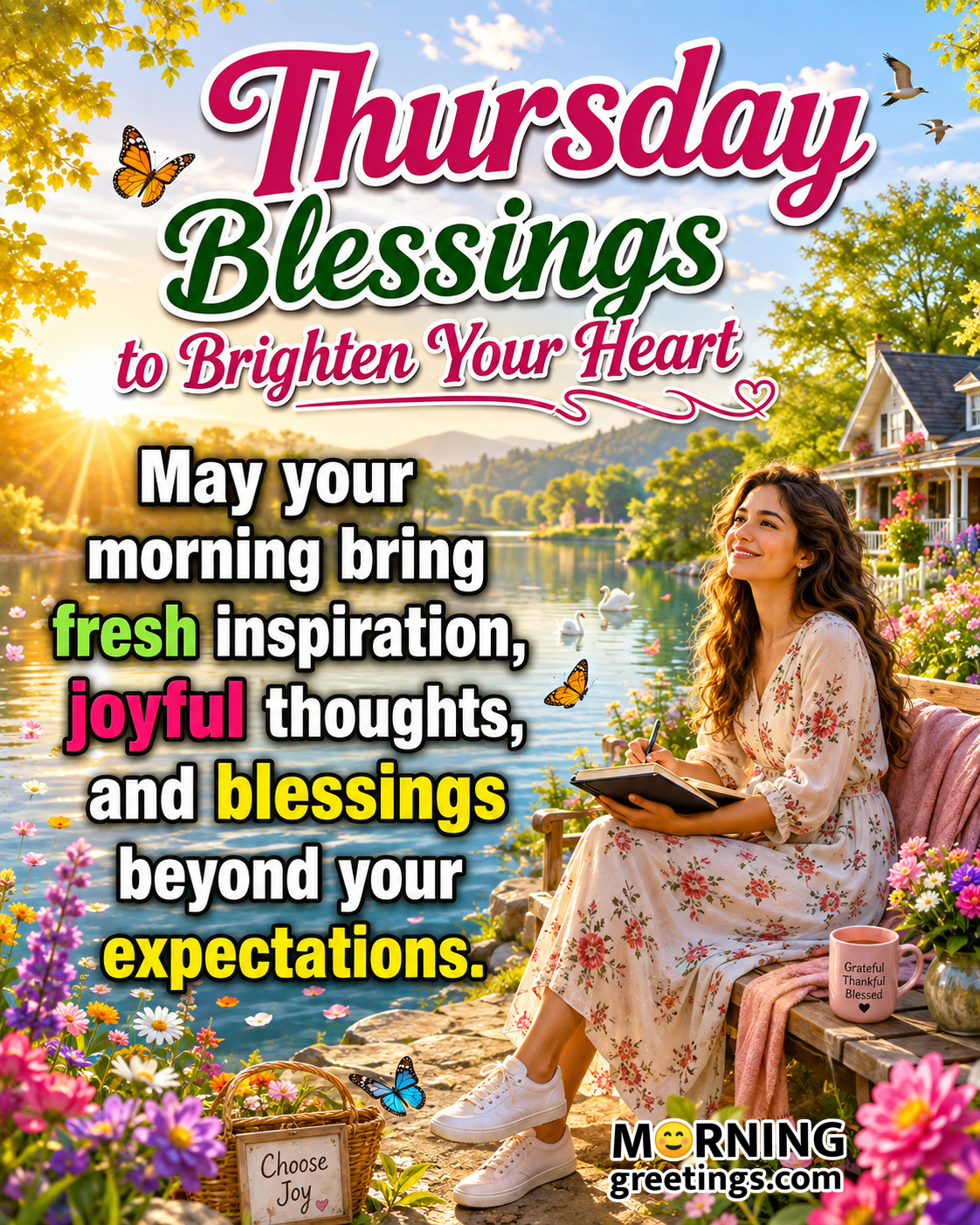 Thursday Blessings With Joyful Thoughts Image