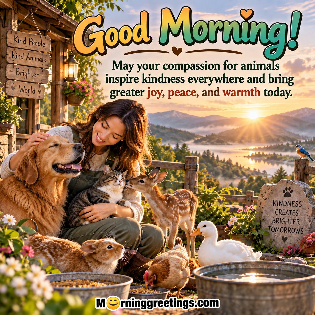 Good Morning Wishes For Animal Lovers | Pet Love at Sunrise